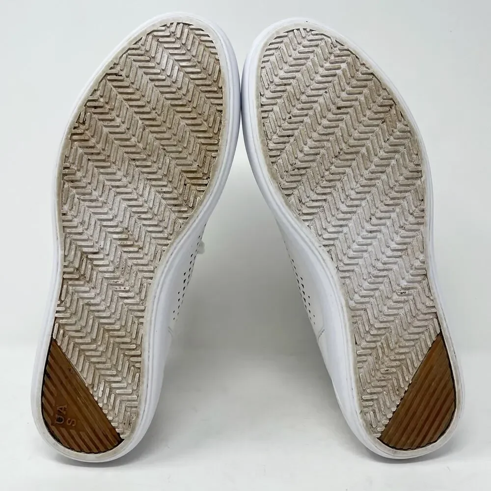 Under Armour White Perforated Leather Capeside Crew Sneakers Wmns 8.5